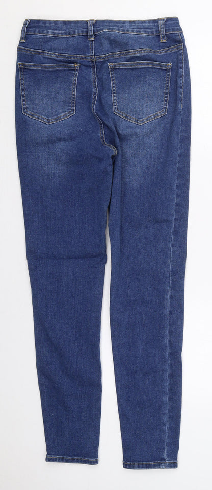 Womens UK Size M Preworn Regular Fit Skinny Blue Jeans
