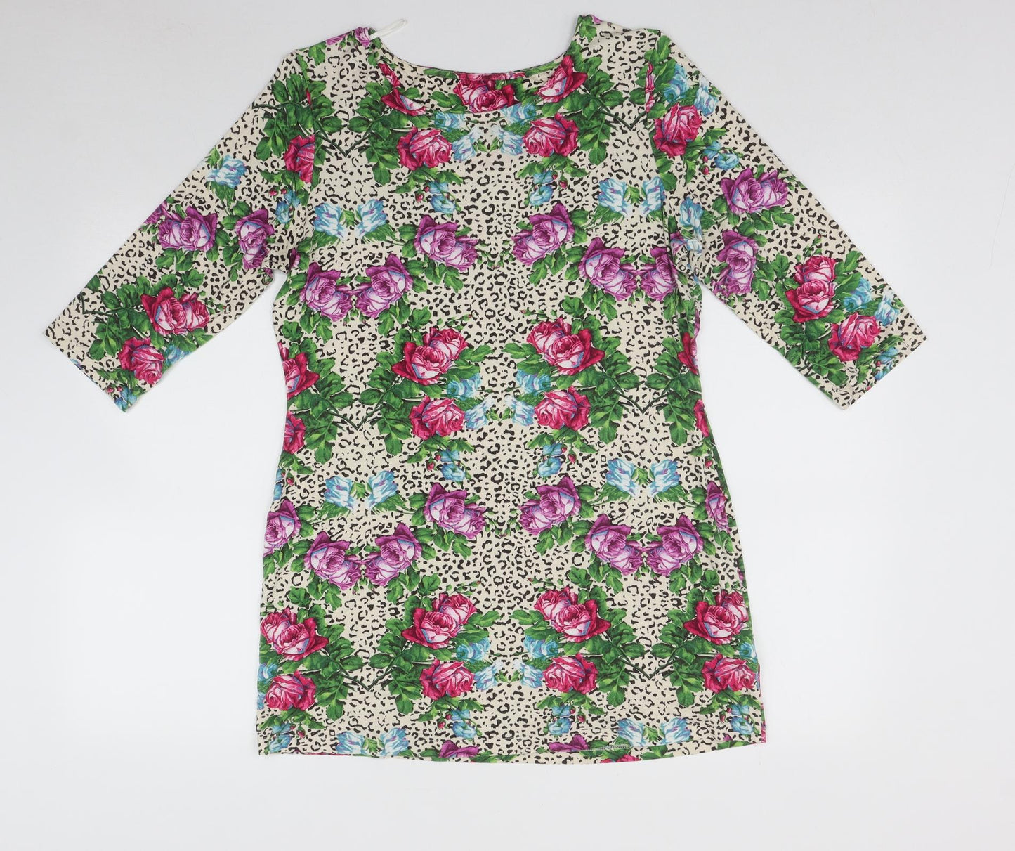 NEXT Womens Multicoloured Floral Viscose Mini  Size 12  Scoop Neck