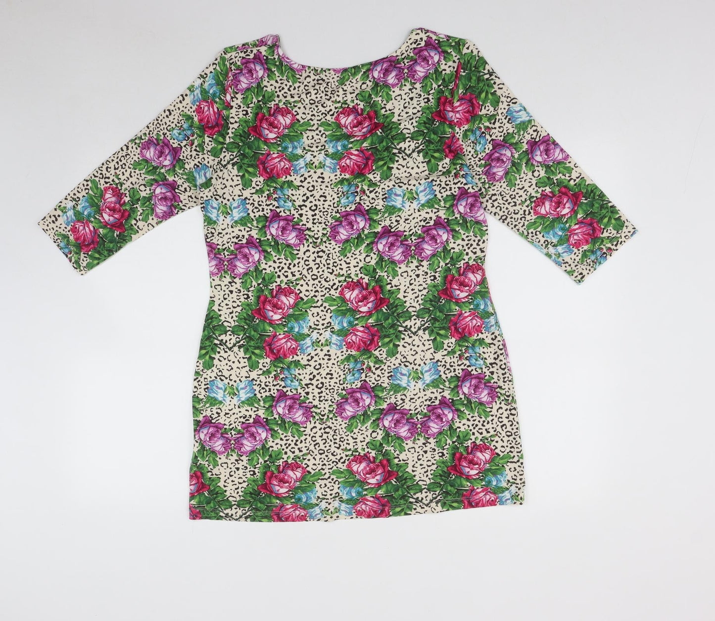 NEXT Womens Multicoloured Floral Viscose Mini  Size 12  Scoop Neck