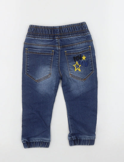 St Bernard Boys Blue  Cotton Capri Jeans Size 12 Months  Tie