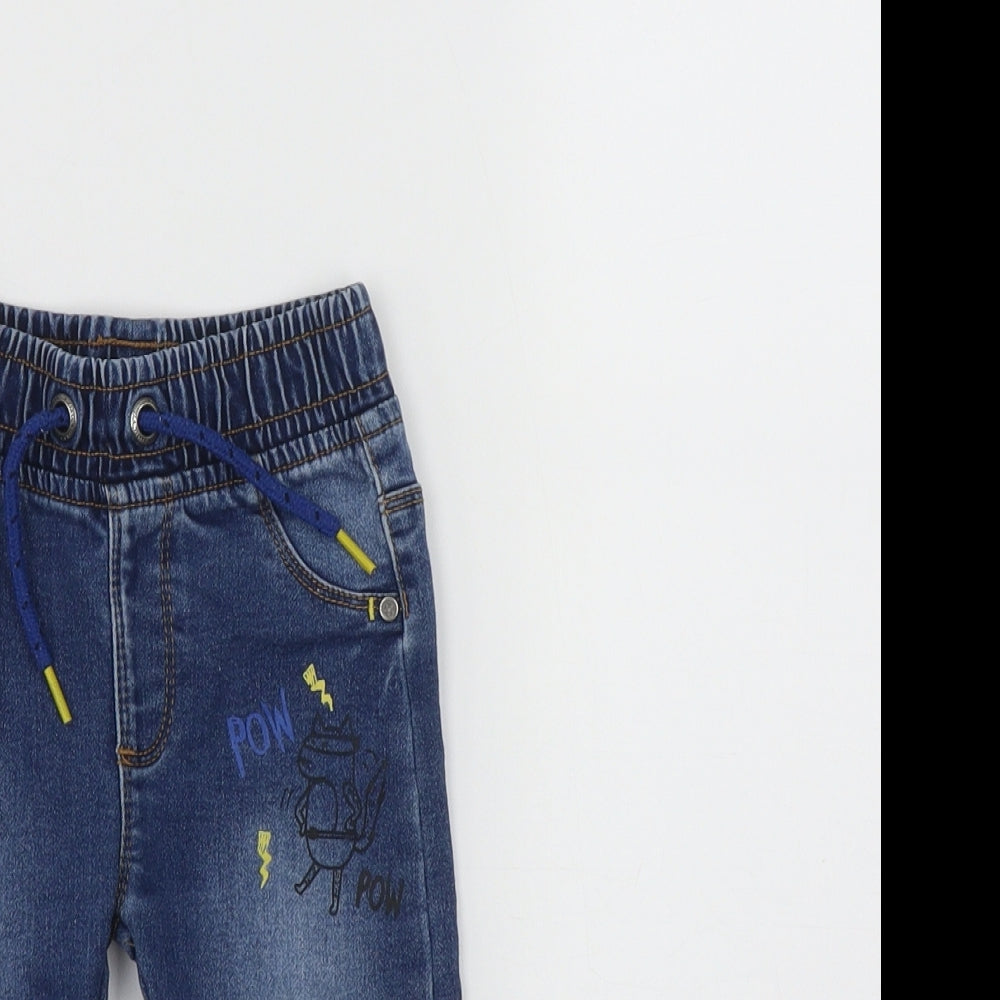 St Bernard Boys Blue  Cotton Capri Jeans Size 12 Months  Tie