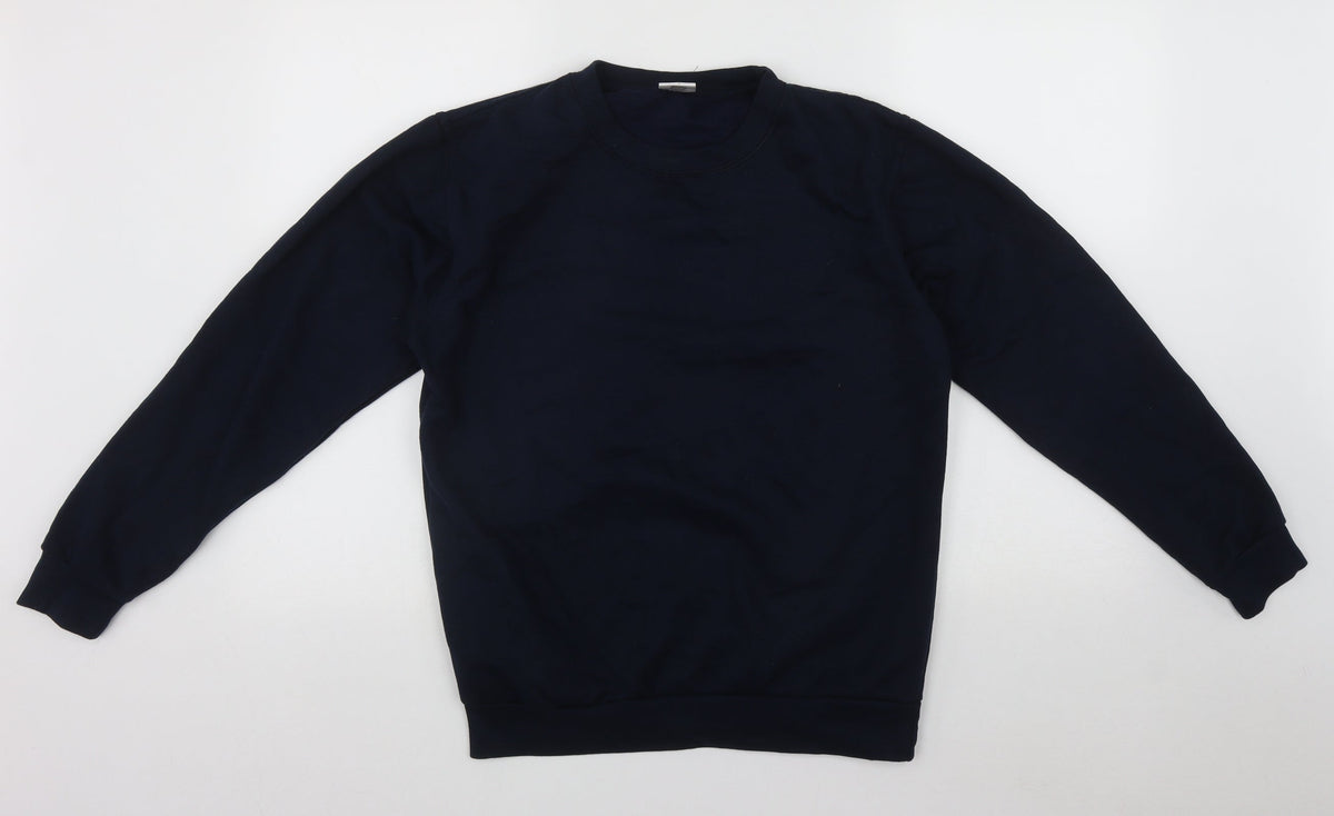 Additional front view of Stars & Stipes men’s blue round neck polyester jumper, size S