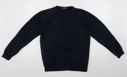 Additional front view of Stars & Stipes men’s blue round neck polyester jumper, size S