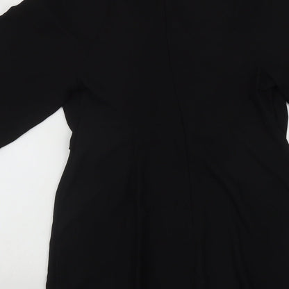 Topshop Womens Black  Polyester Fit & Flare  Size 10  Round Neck Zip