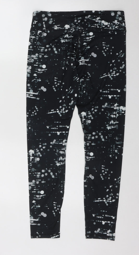 Reebok Womens Multicoloured Geometric Polyester Capri Leggings Size L L22 in Regular