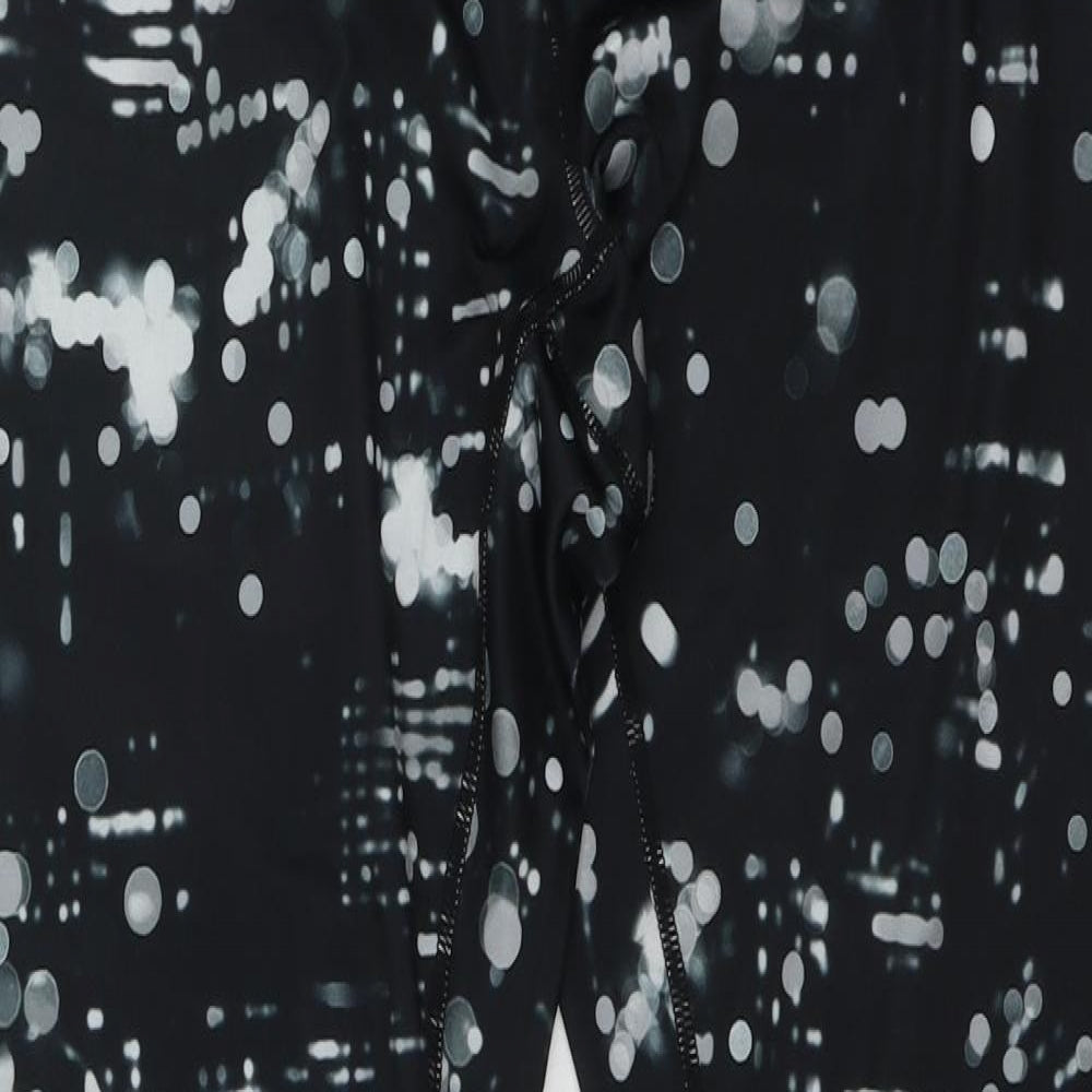 Reebok Womens Multicoloured Geometric Polyester Capri Leggings Size L L22 in Regular