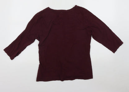 Primark Womens Purple  Cotton Basic Blouse Size S Round Neck