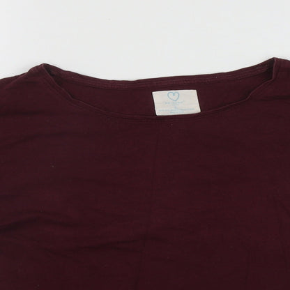 Primark Womens Purple  Cotton Basic Blouse Size S Round Neck