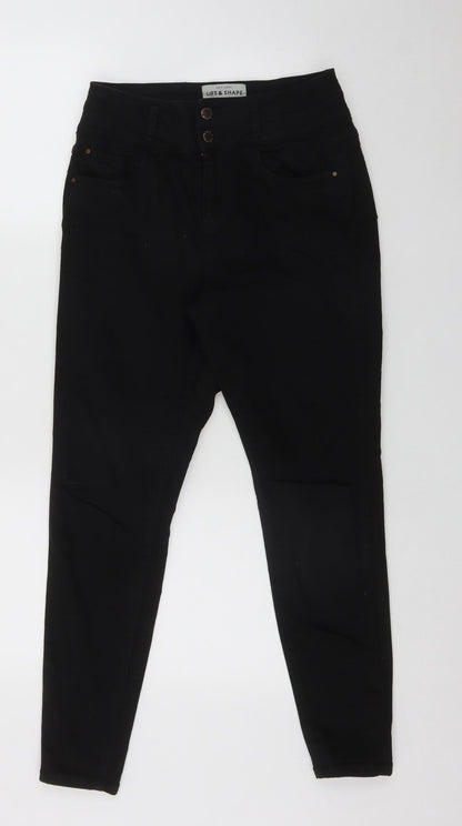 New Look Womens Black  Cotton Straight Jeans Size 10 L22 in Regular Zip