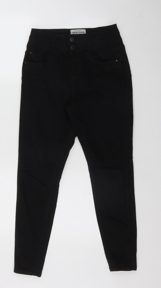 New Look Womens Black  Cotton Straight Jeans Size 10 L22 in Regular Zip