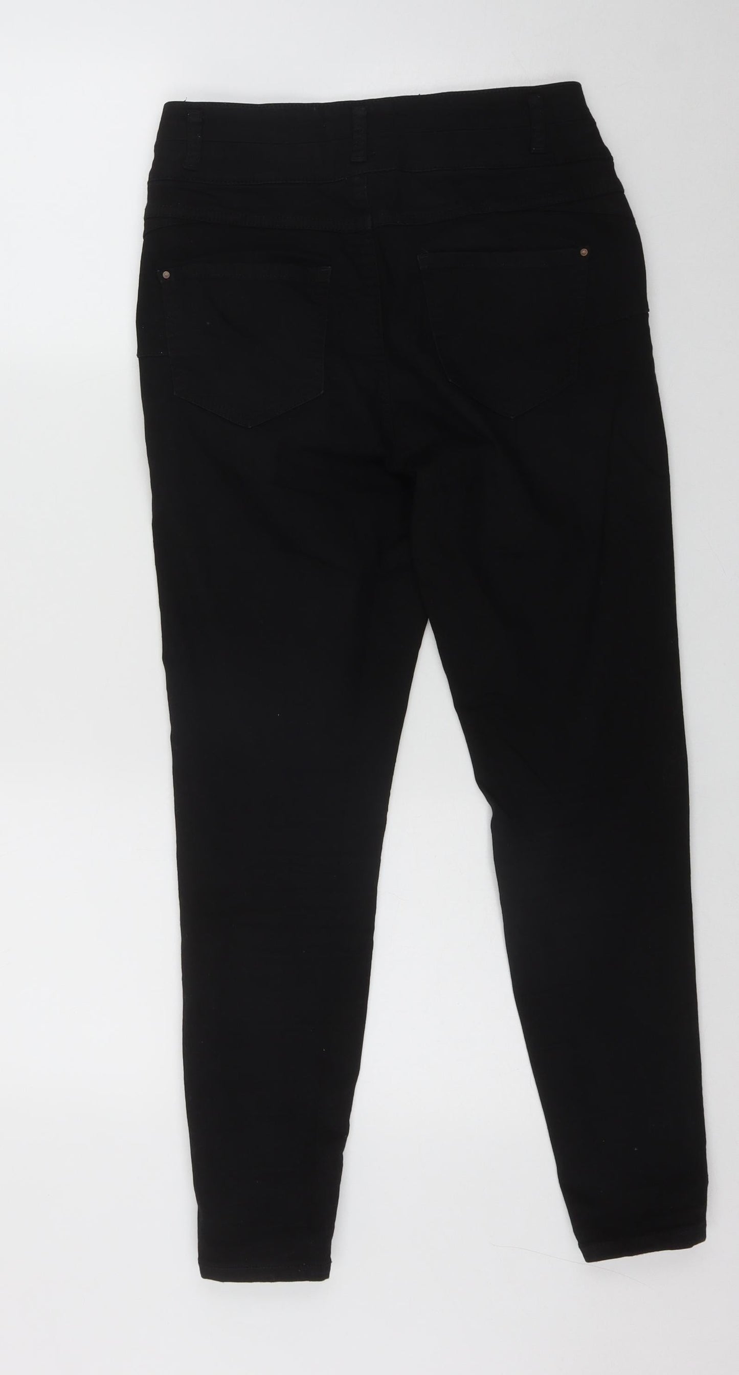 New Look Womens Black  Cotton Straight Jeans Size 10 L22 in Regular Zip