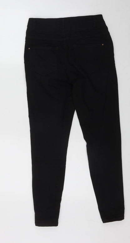 New Look Womens Black  Cotton Straight Jeans Size 10 L22 in Regular Zip