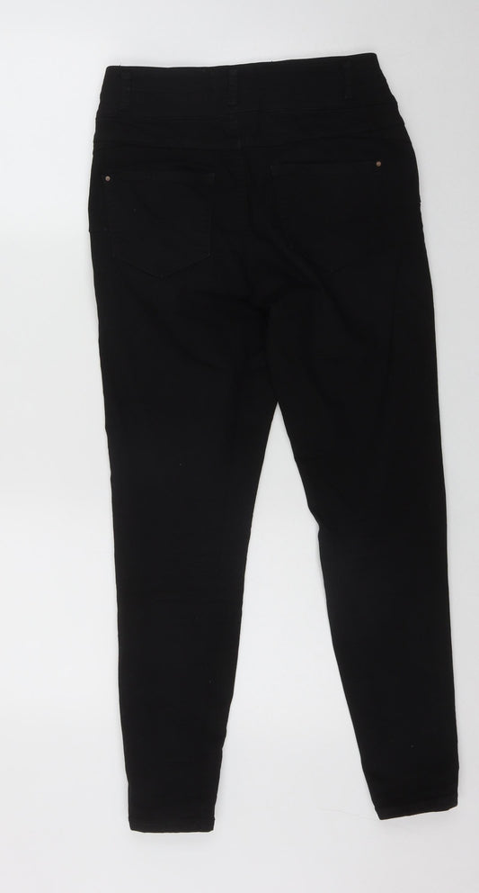 New Look Womens Black  Cotton Straight Jeans Size 10 L22 in Regular Zip