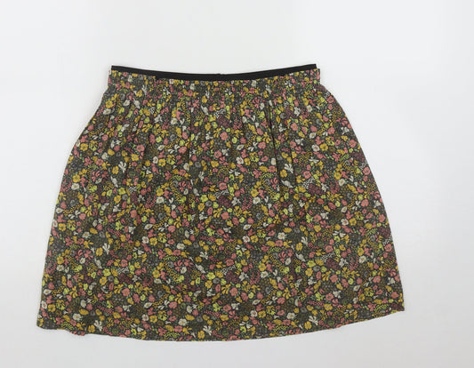 Jack Wills Womens Multicoloured Floral Polyacrylate Fibre A-Line Skirt Size 8