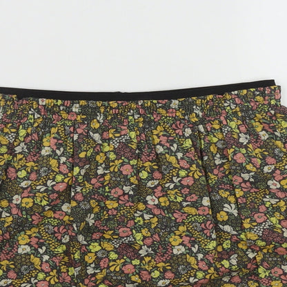 Jack Wills Womens Multicoloured Floral Polyacrylate Fibre A-Line Skirt Size 8