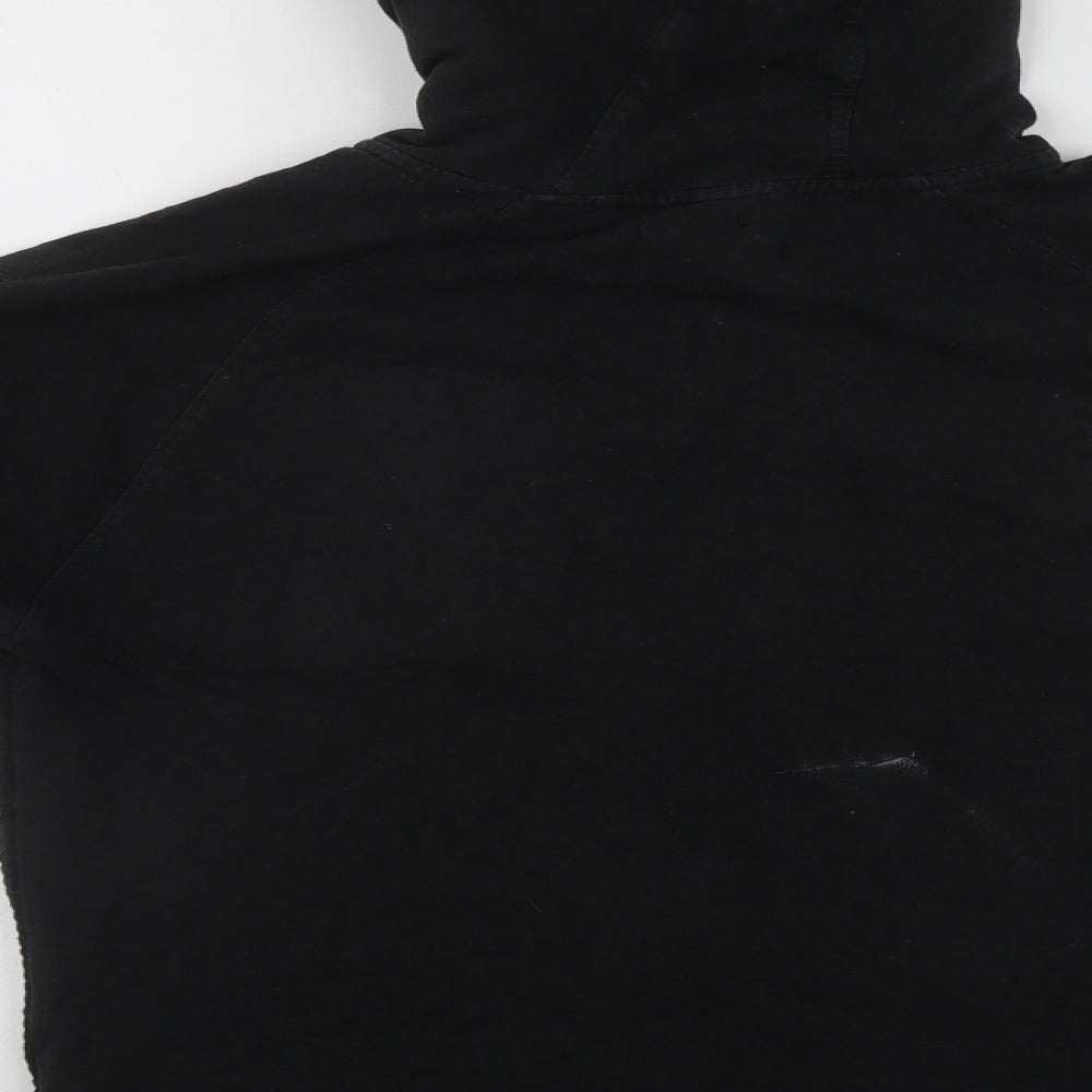 Centrered Mens Black  Cotton Full Zip Hoodie Size S