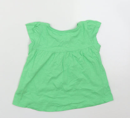 St Bernard Girls Green  Cotton Shift  Size 18 Months  Round Neck