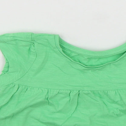 St Bernard Girls Green  Cotton Shift  Size 18 Months  Round Neck