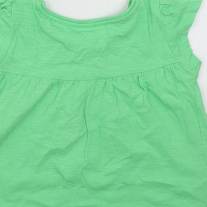 St Bernard Girls Green  Cotton Shift  Size 18 Months  Round Neck