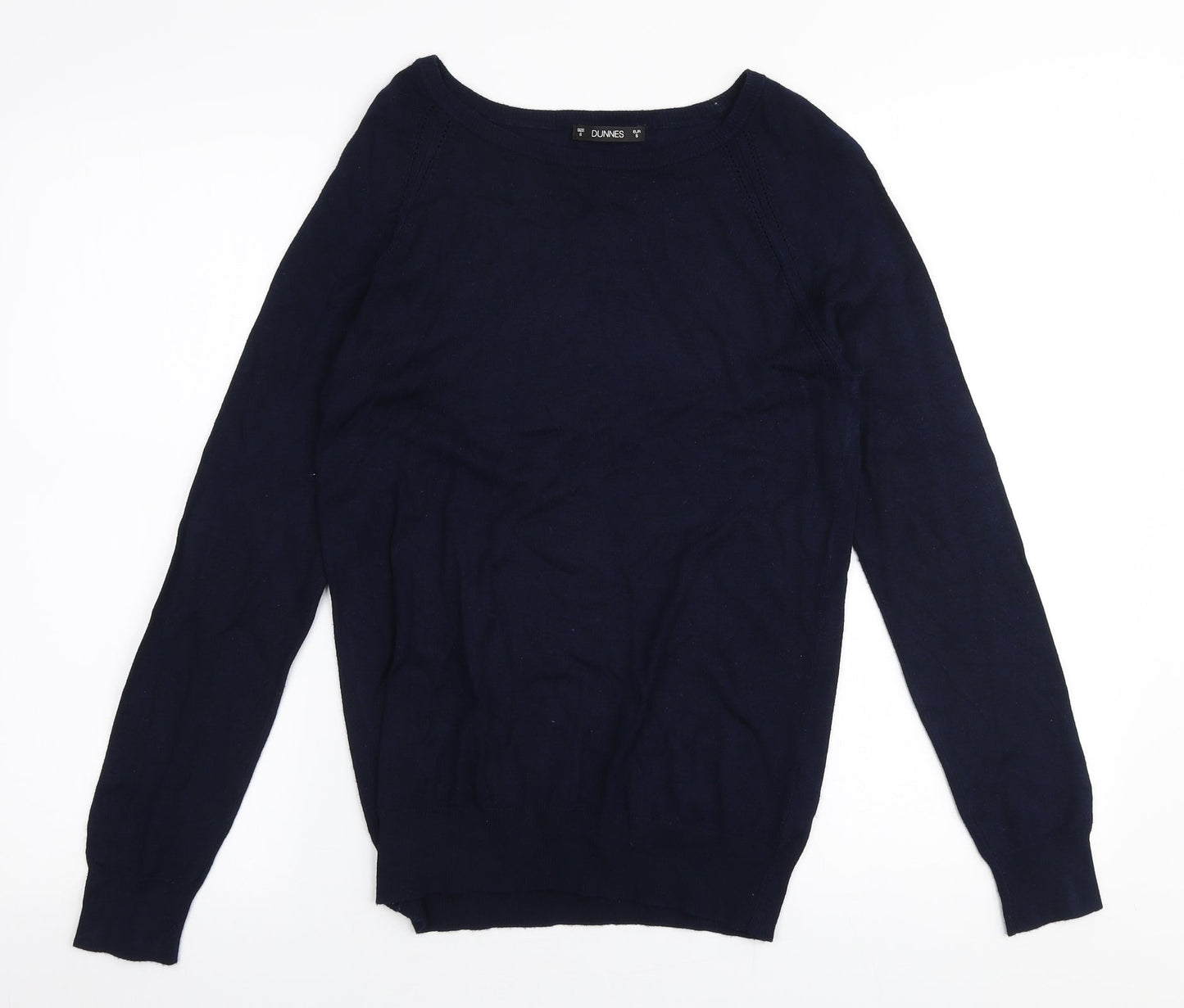 Dunnes Stores Womens Blue Boat Neck  Viscose Pullover Jumper Size S