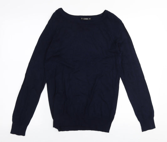 Dunnes Stores Womens Blue Boat Neck  Viscose Pullover Jumper Size S