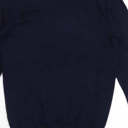 Dunnes Stores Womens Blue Boat Neck  Viscose Pullover Jumper Size S