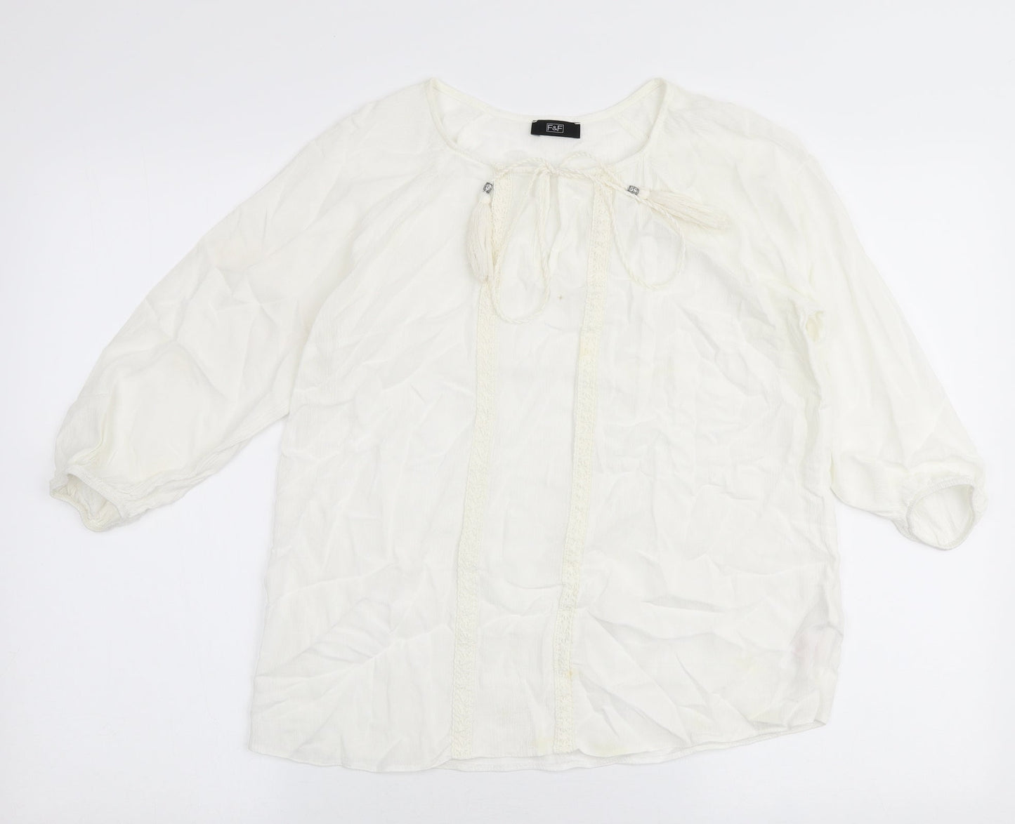 Womens UK Size 6 F&F Ivory Basic Blouse