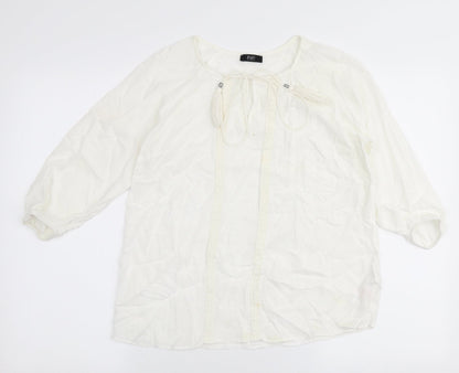 Womens UK Size 6 F&F Ivory Basic Blouse