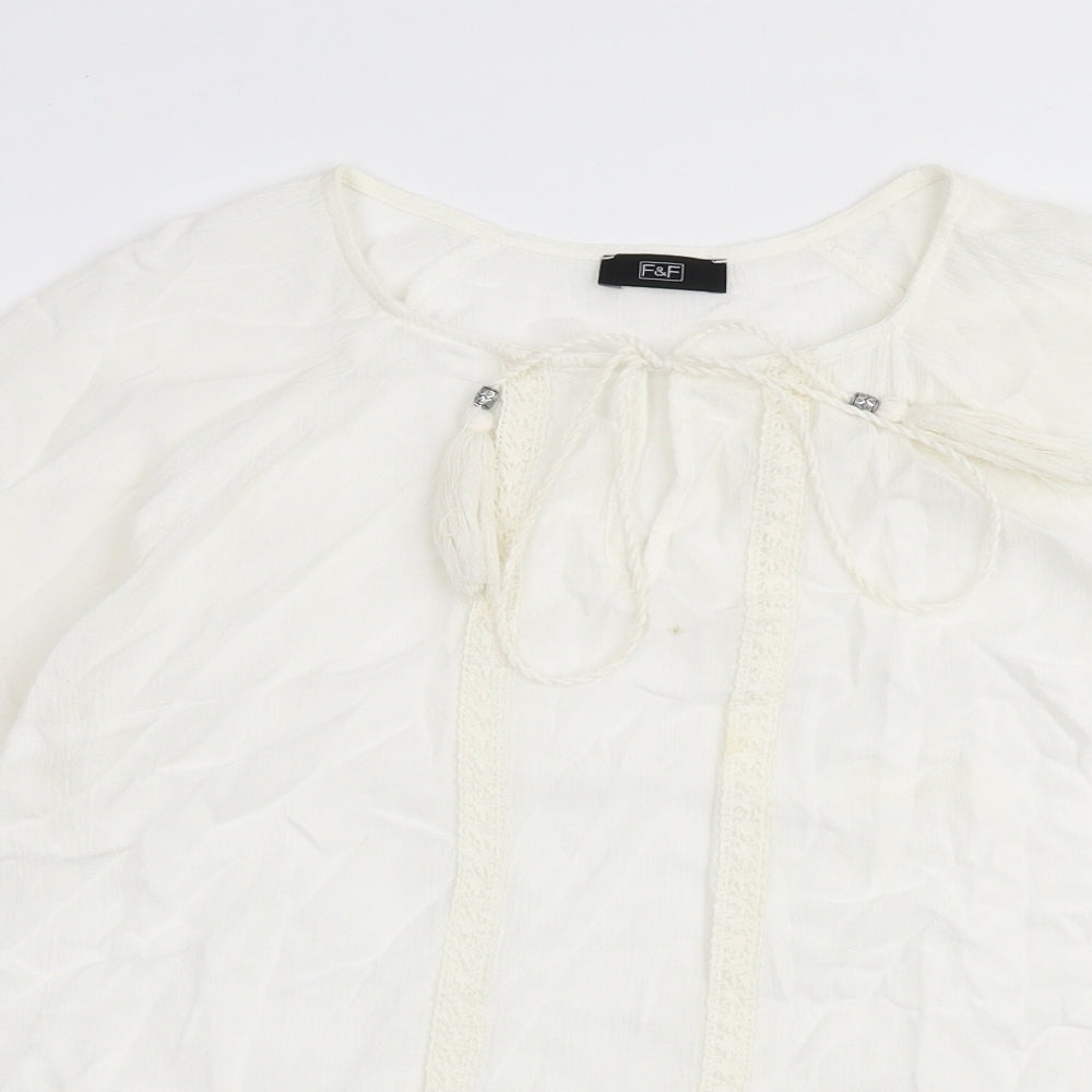Womens UK Size 6 F&F Ivory Basic Blouse