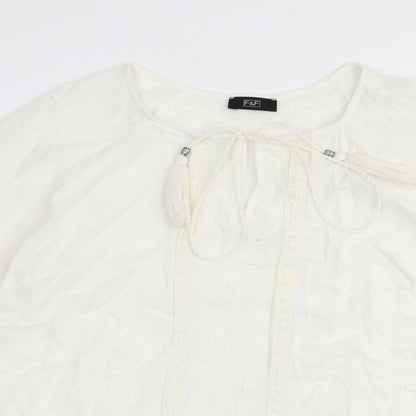Womens UK Size 6 F&F Ivory Basic Blouse