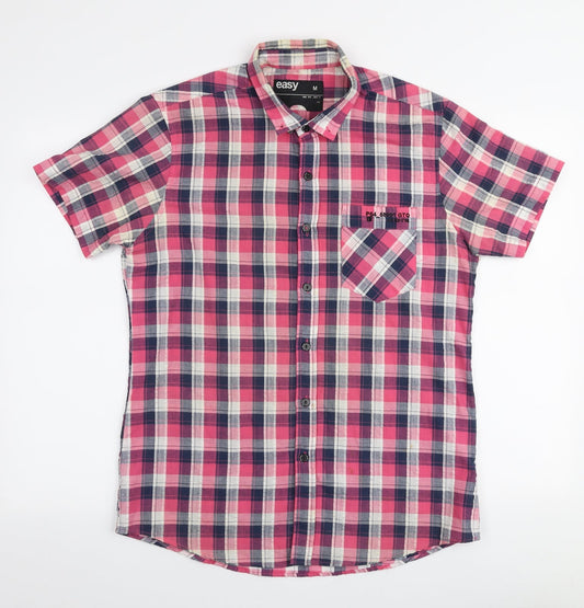 Mens UK Size M Easy Multicoloured  Button-Up Short Sleeve Casual Shirt