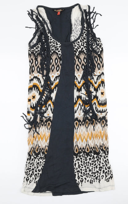 Diamonds Forever Womens Multicoloured Animal Print Viscose Pencil Dress  Size 12  Round Neck Pullover