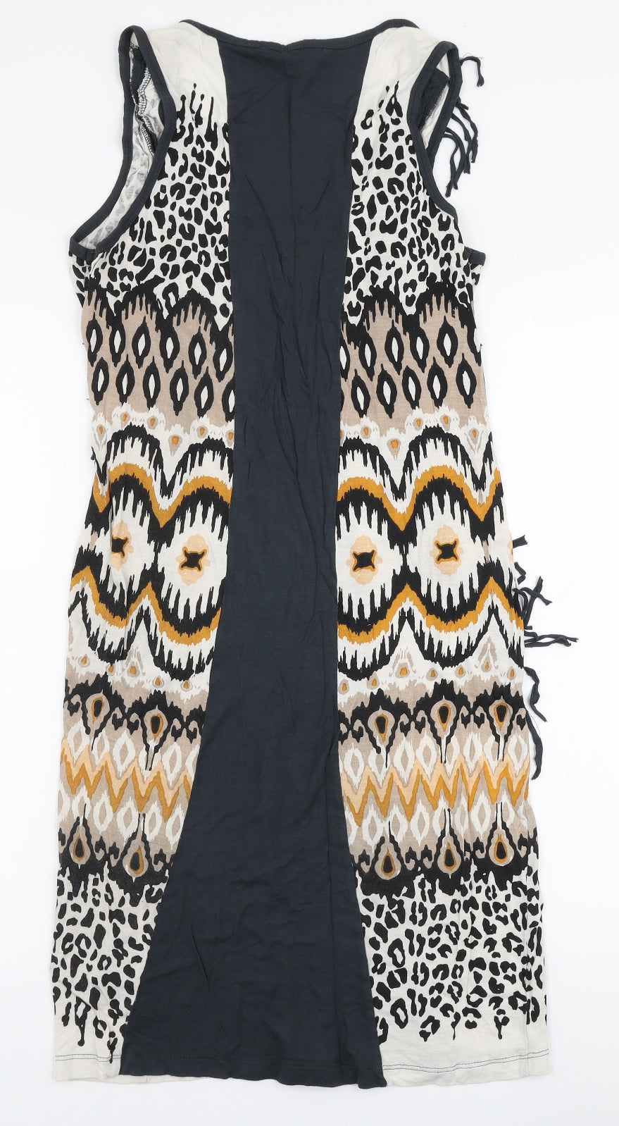 Diamonds Forever Womens Multicoloured Animal Print Viscose Pencil Dress  Size 12  Round Neck Pullover