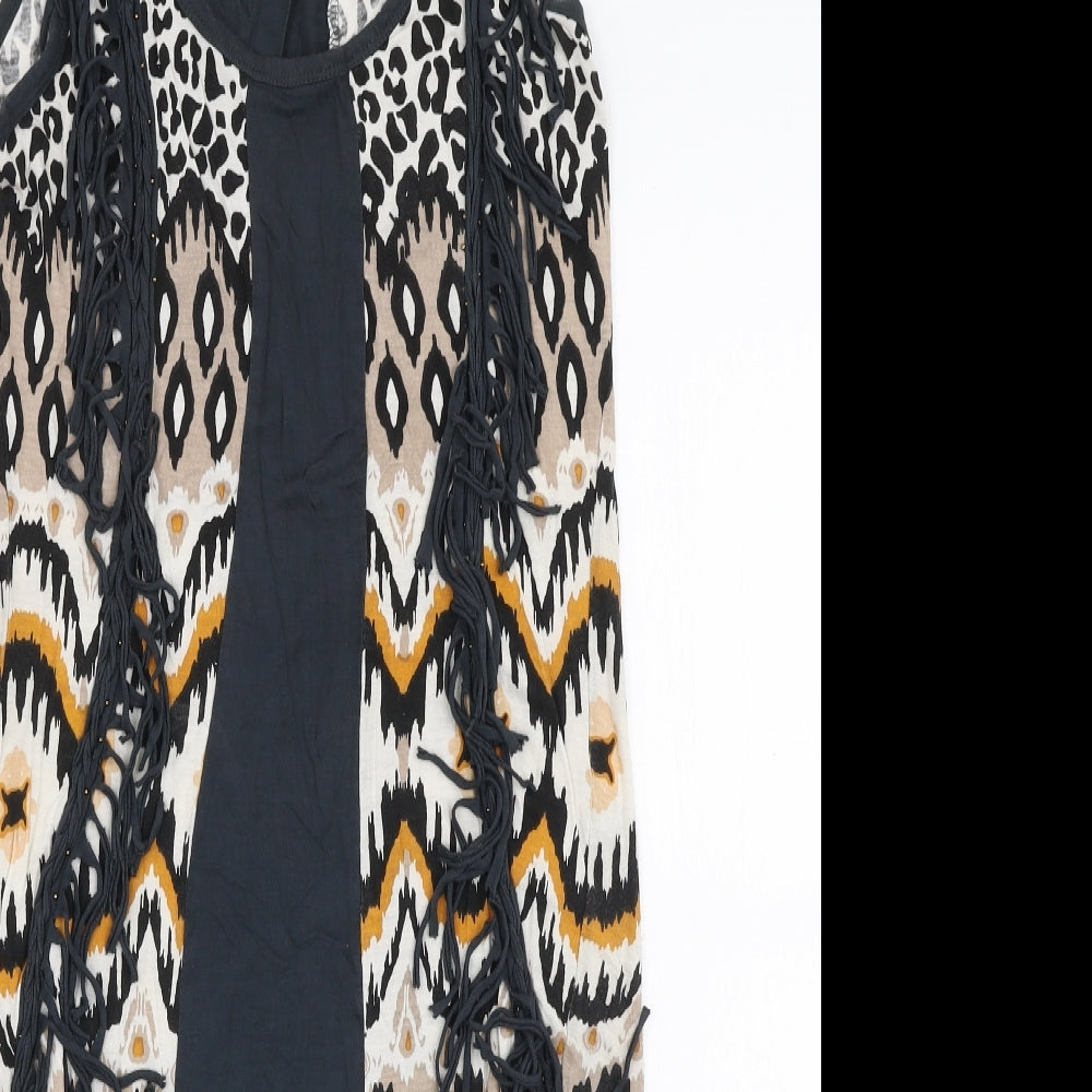 Diamonds Forever Womens Multicoloured Animal Print Viscose Pencil Dress  Size 12  Round Neck Pullover