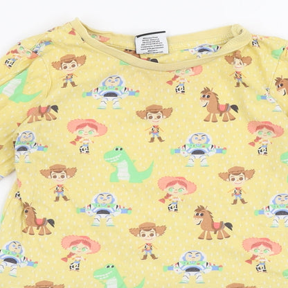 George Girls Yellow  100% Cotton A-Line  Size 18-24 Months  Round Neck Pullover - Toy story Disney
