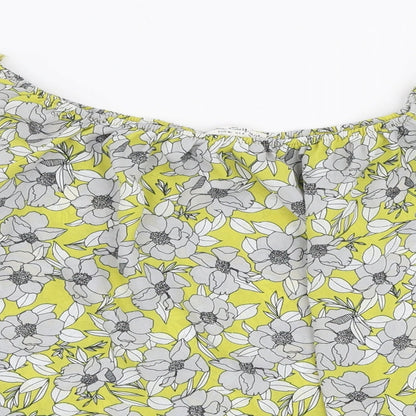 Miss Selfridge Womens Multicoloured Floral Polyester Basic Blouse Size 8 Off the Shoulder