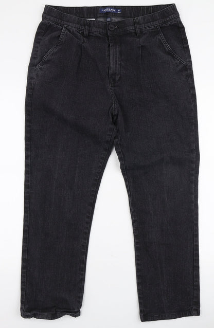 Mens UK Size 38 in Premiere Man Regular Fit Straight Grey Jeans