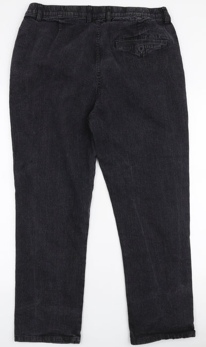 Mens UK Size 38 in Premiere Man Regular Fit Straight Grey Jeans