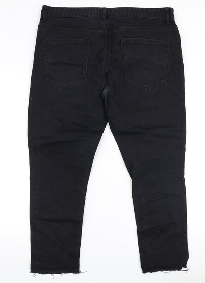 Mens UK Size 36 in NEXT Regular Fit Straight Black Jeans