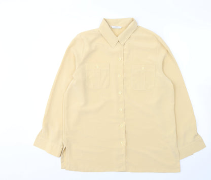 Womens UK Size 12 Marks and Spencer Beige Basic Button-Up