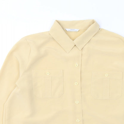 Womens UK Size 12 Marks and Spencer Beige Basic Button-Up