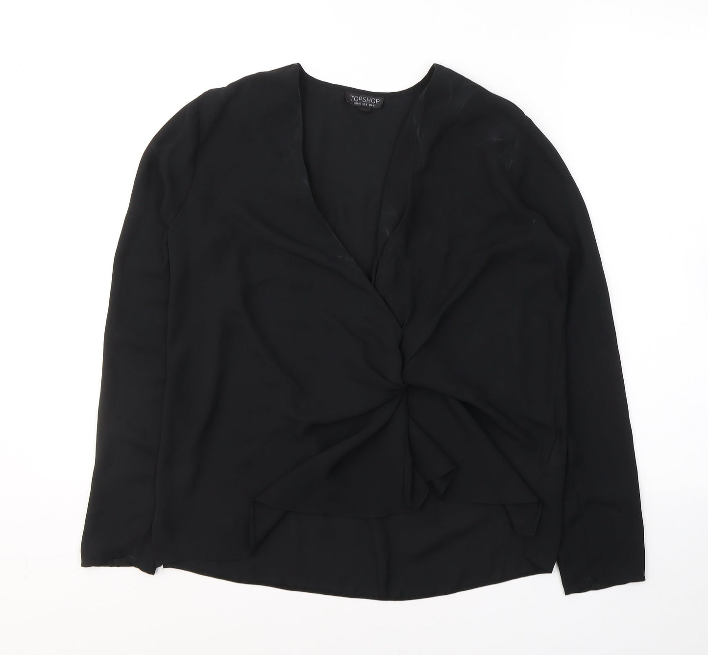 Womens UK Size 12 Topshop Black Basic Blouse