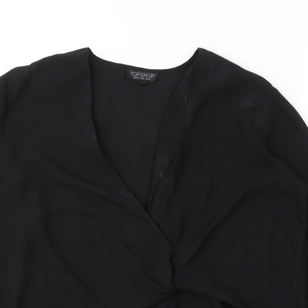 Womens UK Size 12 Topshop Black Basic Blouse