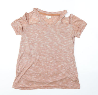 Womens UK Size 6 River Island Beige Basic T-Shirt