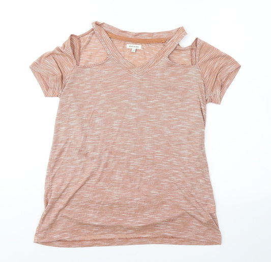 Womens UK Size 6 River Island Beige Basic T-Shirt