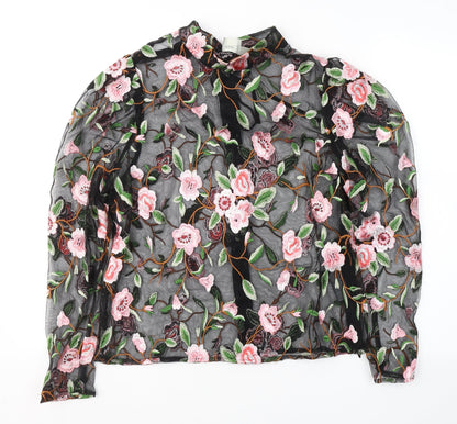 Womens UK Size 4 ASOS Black Basic Blouse