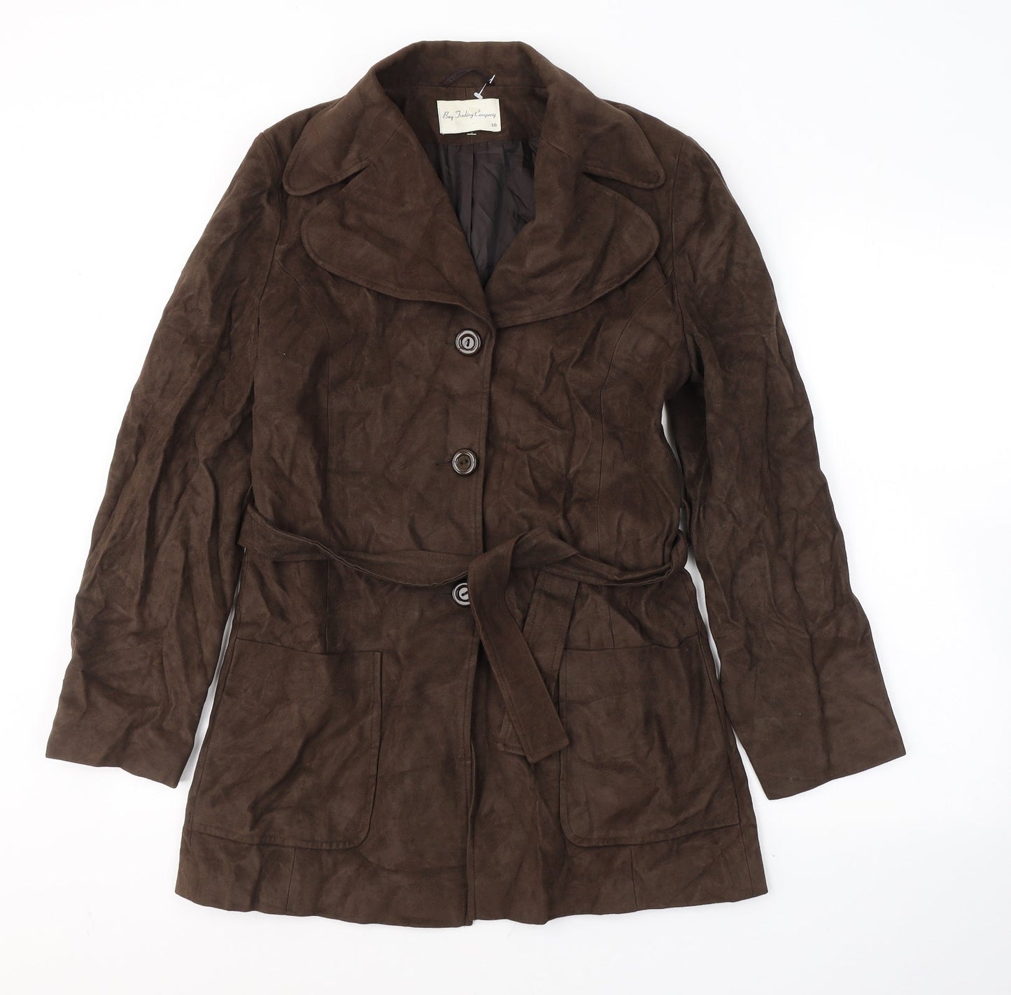 Bay Jrading Company Womens Brown   Pea Coat Coat Size 10  Button