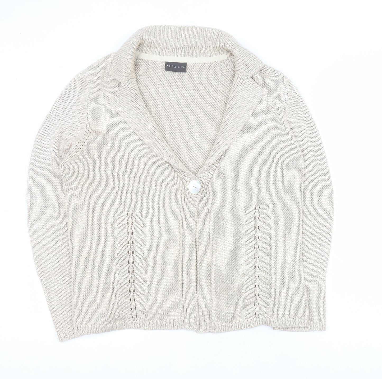 Womens UK Size 14 Alex & Co Brown Cardigan Jumper