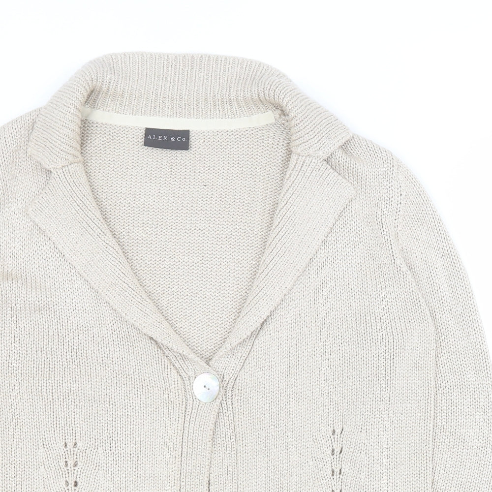 Womens UK Size 14 Alex & Co Brown Cardigan Jumper