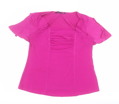 Womens UK Size 14 Joanna Hope Pink Basic Blouse
